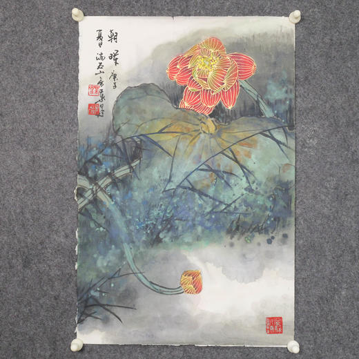 叶泉《昭辉》国画原作70CM*46CM 手绘宣纸花卉作品 商品图5