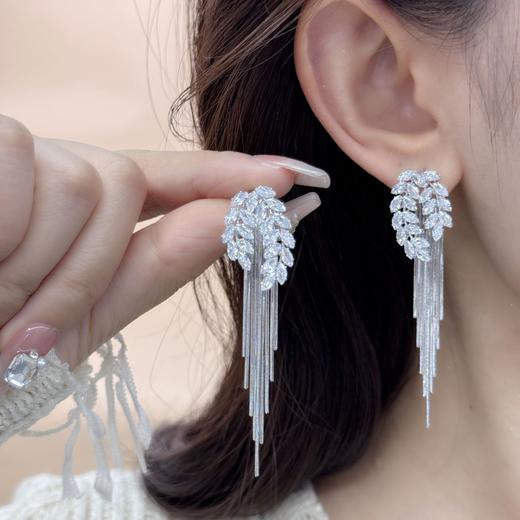 s925银针法式麦穗耳环流苏一款两戴高级感LY 商品图2