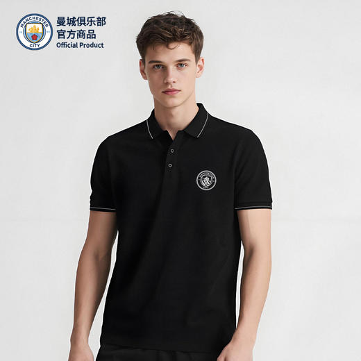 【官方正版】曼城俱乐部 | 新款黑色POLO商务通勤短袖 商品图0
