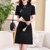【预售3天】 新中式黑色显瘦旗袍连衣裙YIYIFUS2908 商品缩略图0
