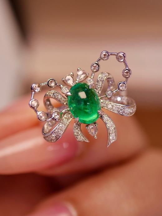 1ct蛋面祖母绿戒指 商品图2