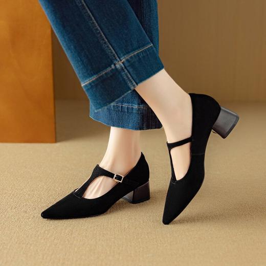 【预售5天】优雅法式复古T字扣带高跟单鞋春夏新款丁字女鞋时尚玛丽珍鞋DB&M6510 商品图3