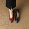 【预售5天】基础百搭头层油蜡水晶羊皮秋季内增高坡跟浅口单鞋女LD&7419 商品缩略图2