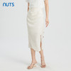 NUTS商场同款夏季高级感气质褶皱开叉长款半身裙428061539 商品缩略图0