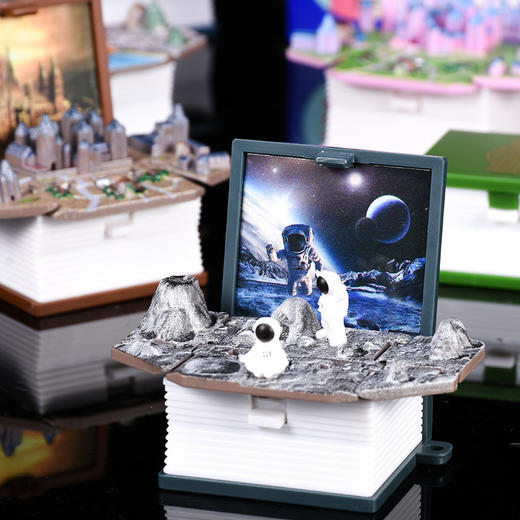 【3D立体折叠弹爆书钥匙扣】可折叠的天安门航空母舰挂件玩具 恐龙熊猫城堡圣诞迷你钥匙扣件小饰品 商品图2