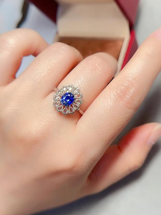 0.8克拉刻面蓝宝石戒指吊坠两用 商品图5