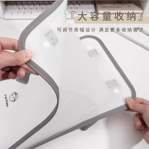 吉言淡淡系列PP竖版风琴包试卷资料手提袋（颜色随机） 商品图1