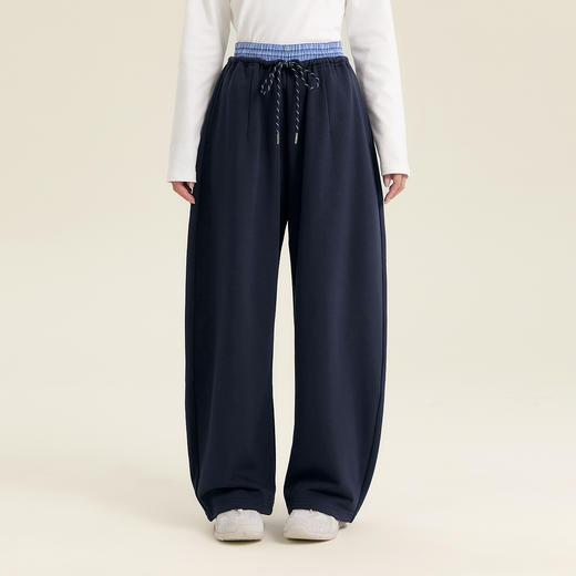 笛莎Deesha青少年女童裤子2025秋季女童时尚拼接腰头弯刀裤 商品图0