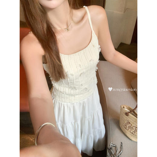 <曾小咸推荐> 韩系吊带背心法式蕾丝无袖上衣 商品图0