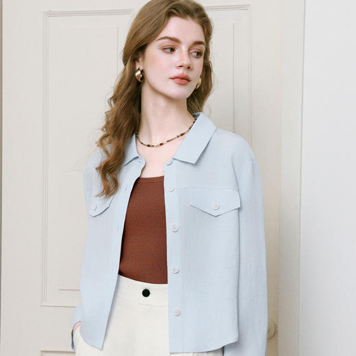 【商场同款】诗凡黎天丝针织背心2025夏新款显白上衣女3G6130802 商品图2