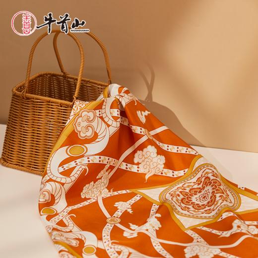 牛首山万事利联名宝馨和鸣系列双面印花方巾真丝复古送妈妈节日礼 商品图5