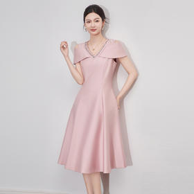 「高货wl」全新升级【铂金会员330/天猫449/差价119】(94554)洛诗琳法式轻奢钉钻连衣裙2025夏季露肩收腰显瘦裙子女