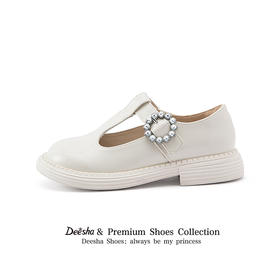 笛莎Deesha 女童童鞋2025秋新款浅口低帮皮鞋