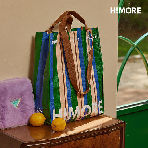 复古拼色编织袋 商品图3