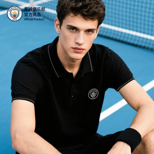 【官方正版】曼城俱乐部 | 新款黑色POLO商务通勤短袖 商品图1