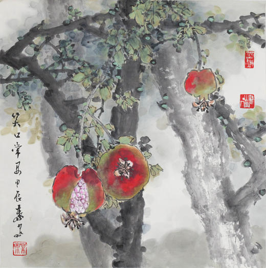 叶泉《笑口常开》国画原作45CM*45CM 手绘宣纸花卉作品 商品图1