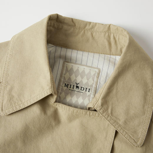 谜底风衣女2025秋季新品复古挺阔后背印花弹力下摆外套253ME1098 商品图3