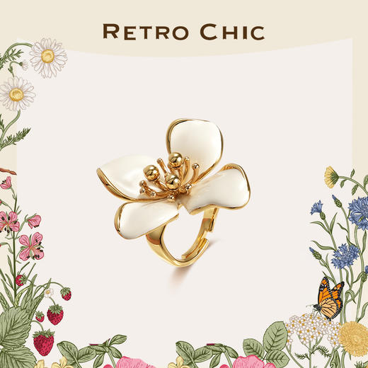 Garden of Eden 伊甸园系列 | 白色四瓣花戒指 商品图0