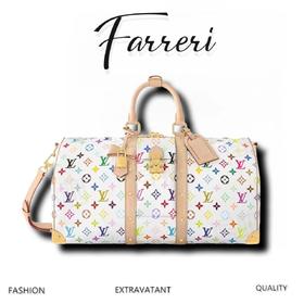 驴家M13742白三彩Keepall Bandoulière 45 旅行袋