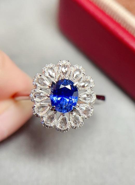 0.8克拉刻面蓝宝石戒指吊坠两用 商品图1