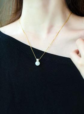 高级感精致和田玉闪钻项链（一口价）