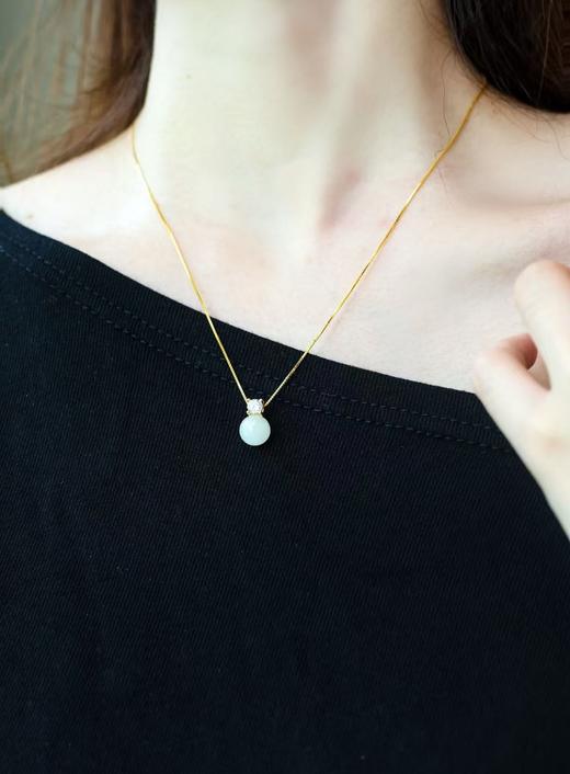 高级感精致和田玉闪钻项链（一口价） 商品图0