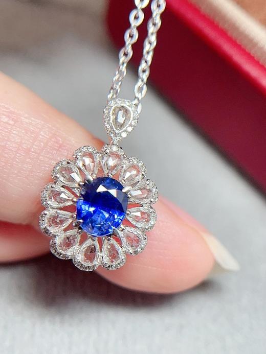 0.8克拉刻面蓝宝石戒指吊坠两用 商品图4