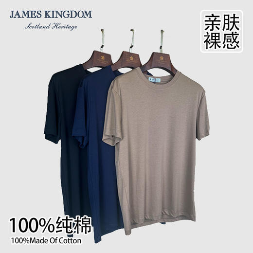 占姆士专柜新款夏季100%棉短袖T恤圆领上衣宽松休闲 商品图0