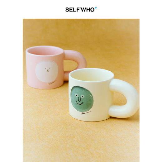 SELFWHO创意可爱笑脸陶瓷杯子2025秋新款大容量个性咖啡杯马克杯 商品图2