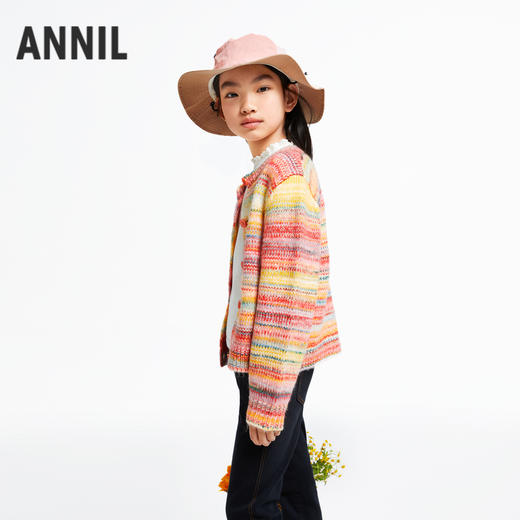 【甜系彩虹开衫】女童长袖针织开衫秋季新款安奈儿童装EG544605 商品图1