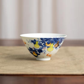 一儒堂青花加彩葫芦斗笠杯