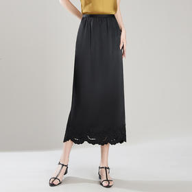 「自」全新升级【铂金会员146/天猫199/差价53】(03643)洛诗琳复古国风镂空刺绣半身裙2025夏季高腰显瘦气质开叉裙