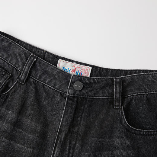 谜底牛仔裤长裤女2025秋季新品复古百搭100%水洗直筒裤253MK1234 商品图3