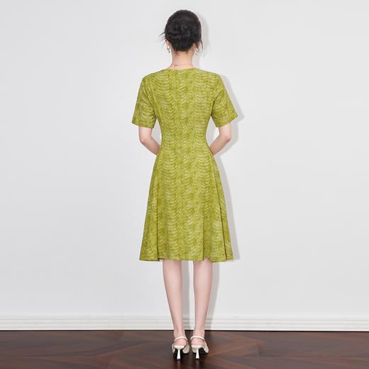 「高货wl」全新升级【铂金会员321/天猫429/差价108】(02818)洛诗琳气质圆领收腰印花裙2025夏季小众设计感减龄连衣裙 商品图1