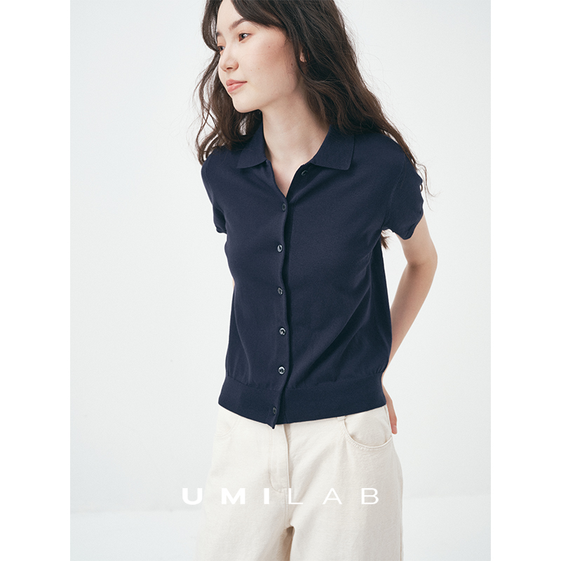 UMILAB｜云杉*气质通勤 RL经典 天丝polo领百搭短袖针织T恤OM880W