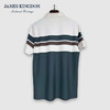 占姆士男士夏季网眼珠地棉条纹POLO翻领T恤下摆开叉新款潮流男装上衣 商品缩略图1