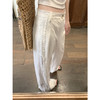 <曾小咸推荐>蕾丝白色高腰休闲阔腿裤女夏季薄款 商品缩略图0