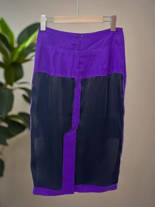 11.11直降到底！！潮牌1662紫色流光亚麻半裙（有内衬）-喜出 商品图2