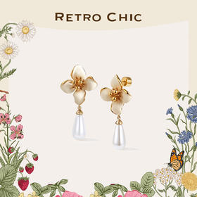 Garden of Eden 伊甸园系列 | 白色四瓣花贝珠耳环