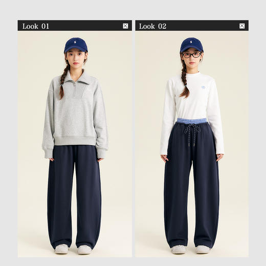 笛莎Deesha青少年女童裤子2025秋季女童时尚拼接腰头弯刀裤 商品图2