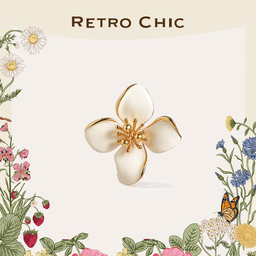 Garden of Eden 伊甸园系列 | 白色四瓣花胸针 商品图0