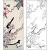 于非闇喜鹊花鸟工笔画白描底稿《四时双喜图》临摹勾线高清打印稿FA07 商品缩略图0