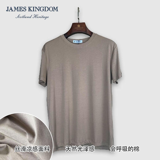 占姆士专柜新款夏季100%棉短袖T恤圆领上衣宽松休闲 商品图2