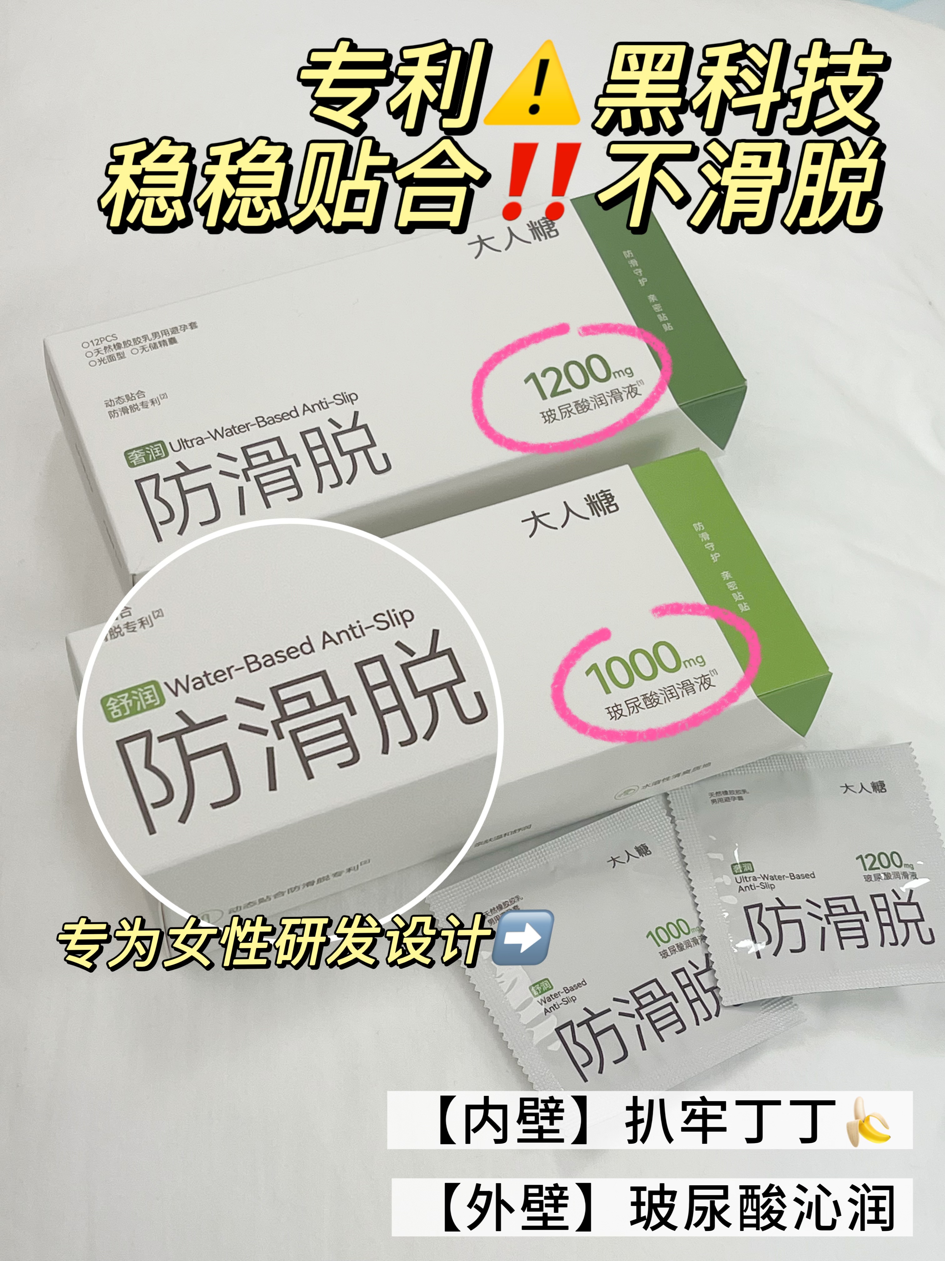 NEW上新🔥防滑脱避孕套【扒得牢‼️动得爽】内壁微米颗粒稳稳扒丁｜外壁玻尿酸全程水润润｜体感如第二层皮肤（社群专享）