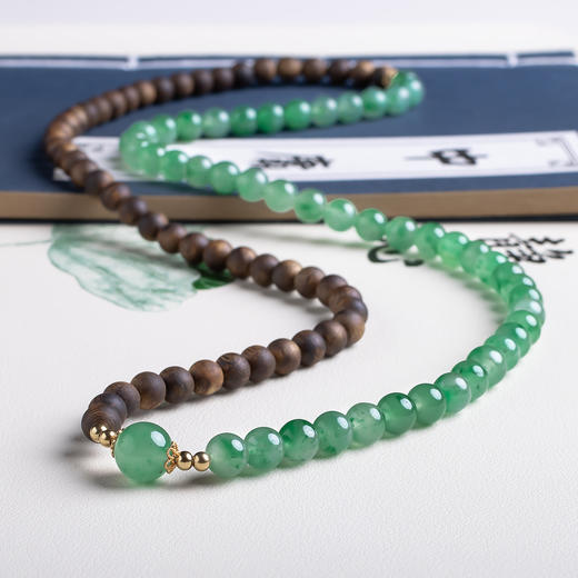 xy0461沉香+非洲翠多圈手链项链 商品图4