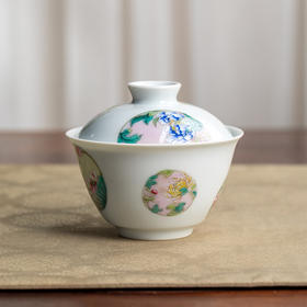 一儒堂一儒文心团花盖碗