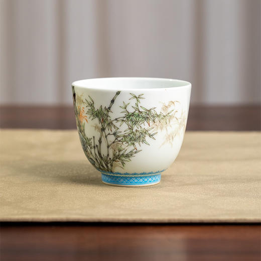 一儒堂珐琅料边王步翠竹信鸽图 商品图1