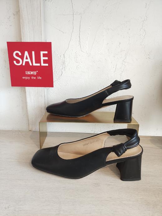 【门店同款】ENJOY春季气质方头粗跟后空鞋 150553487 商品图0