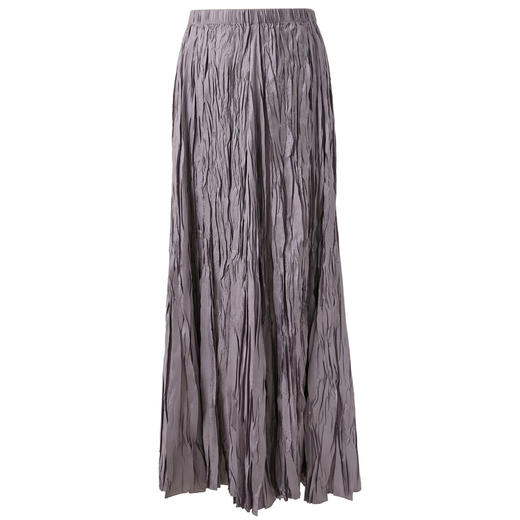 三彩2025秋季新款压皱山本裙半身裙高腰A字裙浪漫垂感长裙M 商品图4