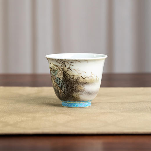 一儒堂珐琅料边芦苇白鹭铃铛杯 商品图2